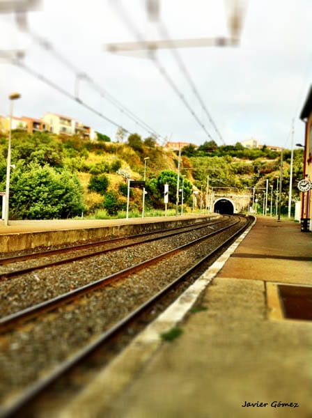 Vias de tren en Collioure