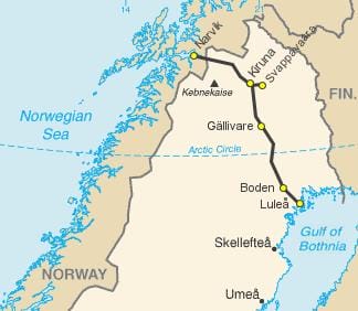 Mapa de la Laponia sueca y noruega