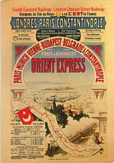 cartel antiguo del orient express