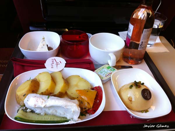 Bandeja de comida en el tren Thalys