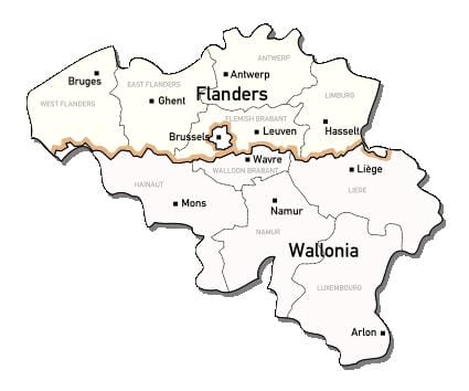 mapa de Belgica